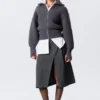 Jerséu de lana de cuello alto entallado – Gris oscuro Jerséu de lana de cuello alto entallado – Gris oscuro