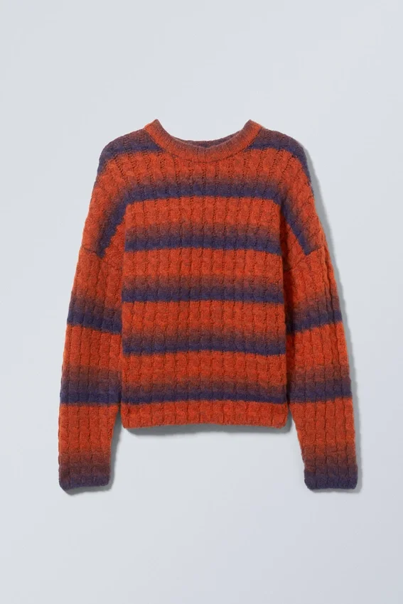 Jerséu de mezcla de lana Connor – Rayas azules y rojas Jerséu de mezcla de lana Connor – Rayas azules y rojas