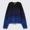 Jerséu de mezcla de mohair desgastado – Negro/Azul desgastado Jerséu de mezcla de mohair desgastado – Negro/Azul desgastado