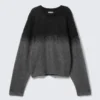 Jerséu de mezcla de mohair desgastado – Negro/Gris desgastado Jerséu de mezcla de mohair desgastado – Negro/Gris desgastado
