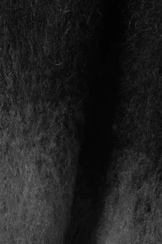 Jerséu de mezcla de mohair desgastado – Negro/Gris desgastado