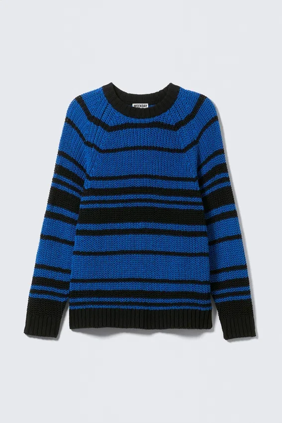 Jerséu de punto a rayas con mangas raglán – Azul a rayas Jerséu de punto a rayas con mangas raglán – Azul a rayas
