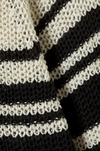 Jerséu de punto a rayas con mangas raglán – Beige a rayas