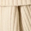 Jerséu de punto acanalado con hombros descubiertos – Beige claro