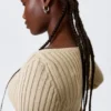 Jerséu de punto ajustado con cuello barco – Beige Jerséu de punto ajustado con cuello barco – Beige