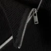 Jerséu de punto con cremallera asimétrica y corte entallado – Negro Jerséu de punto con cremallera asimétrica y corte entallado – Negro