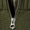 Jerséu de punto con cuello de embudo y doble cremallera – Verde caqui Jerséu de punto con cuello de embudo y doble cremallera – Verde caqui
