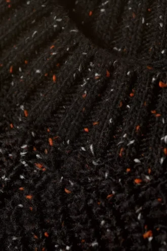 Jerséu de punto con efecto napeado y corte holgado – Negro