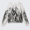 Jerséu de punto con mezcla de lana y estampados con diseños – Blanco – Estampado negro Jerséu de punto con mezcla de lana y estampados con diseños – Blanco – Estampado negro