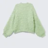 Jerséu de punto con textura en bucle – Verde claro Jerséu de punto con textura en bucle – Verde claro