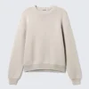 Jerséu de punto de algodón de corte regular – Blanco sucio Jerséu de punto de algodón de corte regular – Blanco sucio