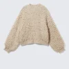 Jerséu de punto de bucle texturado – Beige Jerséu de punto de bucle texturado – Beige