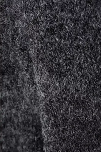 Jerséu de punto de mezcla de lana de corte regular – Gris oscuro