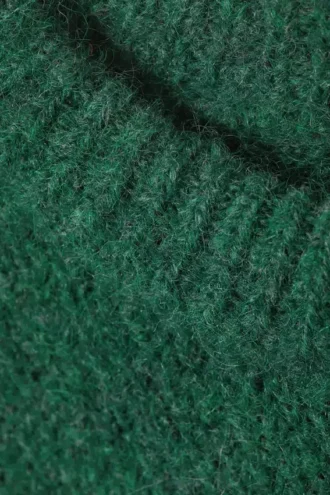 Jerséu de punto de mezcla de lana de corte regular – Verde oscuro