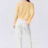 Jerséu de punto holgado con cuello barco – Amarillo claro Jerséu de punto holgado con cuello barco – Amarillo claro