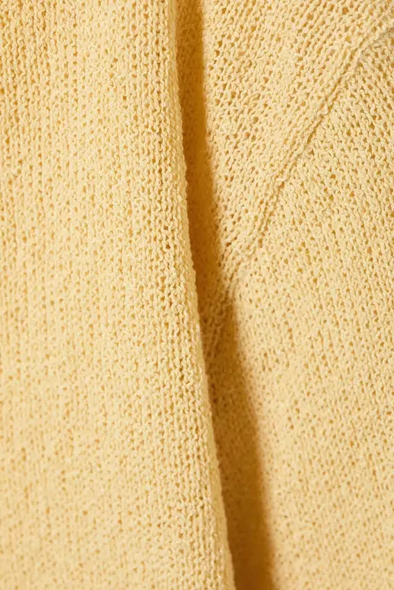 Jerséu de punto holgado con cuello barco – Amarillo claro Jerséu de punto holgado con cuello barco – Amarillo claro