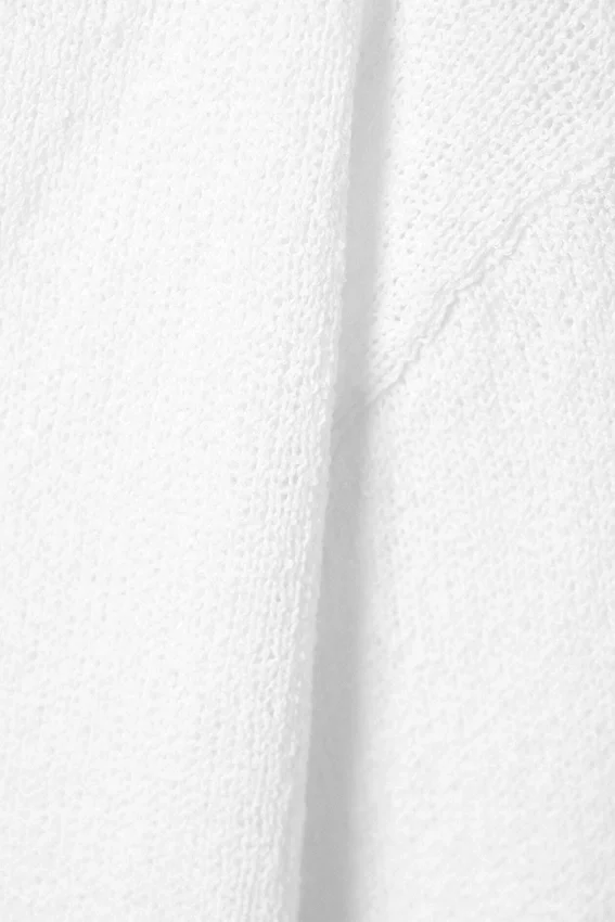 Jerséu de punto holgado con cuello barco – Blanco Jerséu de punto holgado con cuello barco – Blanco