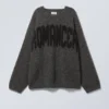 Jerséu de punto holgado con estampados – Gris oscuro – Romancer Jerséu de punto holgado con estampados – Gris oscuro – Romancer