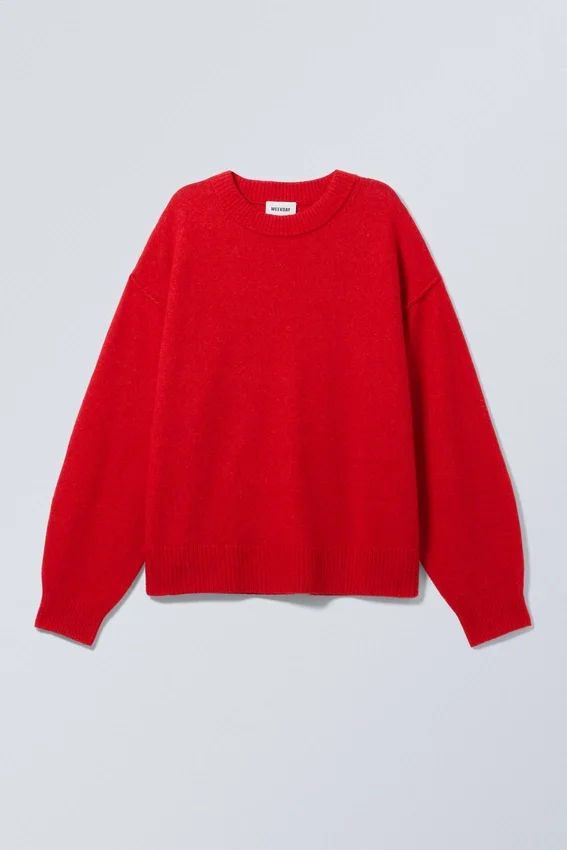 Jerséu de punto holgado – Rojo Jerséu de punto holgado – Rojo