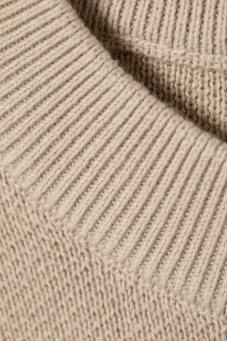 Jerséu de punto holgado y cuadrado – Beige