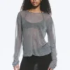 Jerséu de punto holgado y transparente – Gris jaspeado Jerséu de punto holgado y transparente – Gris jaspeado