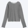 Jerséu de punto holgado y transparente – Gris jaspeado Jerséu de punto holgado y transparente – Gris jaspeado