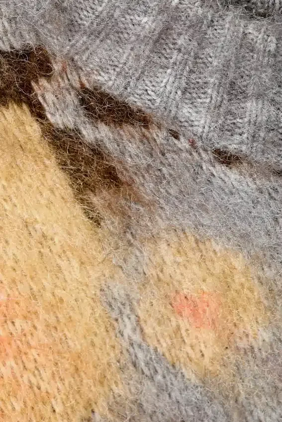 Jerséu de punto jacquard cepillado de corte holgado – Gris jaspeado – Jacquard Jerséu de punto jacquard cepillado de corte holgado – Gris jaspeado – Jacquard