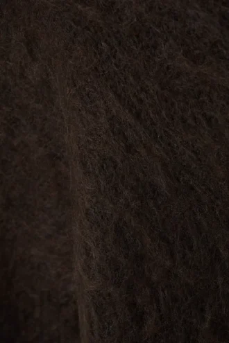 Jerséu de punto mullido de corte holgado – Marrón oscuro