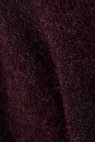 Jerséu de punto regular de mezcla de lana – Rojo oscuro jaspeado
