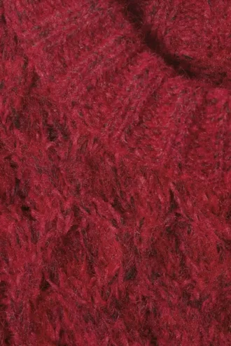 Jerséu de textura con trenzado largo – Rojo brillante
