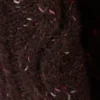 Jerséu de textura de punto trenzado largo – Morado oscuro – Nudos rosas Jerséu de textura de punto trenzado largo – Morado oscuro – Nudos rosas