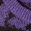 Jerséu holgado de mezcla de lana con estampados – Morado – Negro abstracto Jerséu holgado de mezcla de lana con estampados – Morado – Negro abstracto