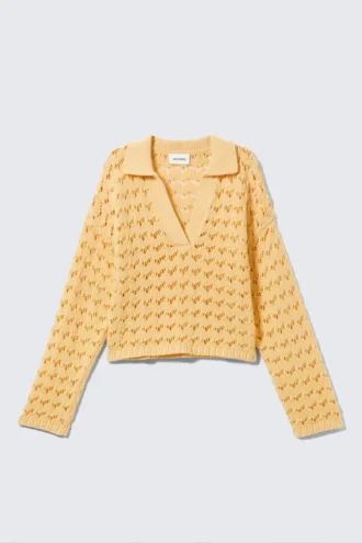 Jerséu holgado de punto abierto – Amarillo