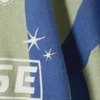 Jerséu holgado de punto con diseño de equipo de fútbol – Rayas verdes y azules Jerséu holgado de punto con diseño de equipo de fútbol – Rayas verdes y azules
