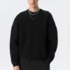 Jerséu oversize de algodón grueso – Negro Jerséu oversize de algodón grueso – Negro