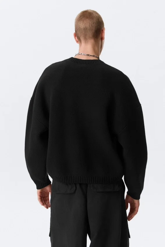 Jerséu oversize de algodón grueso – Negro Jerséu oversize de algodón grueso – Negro