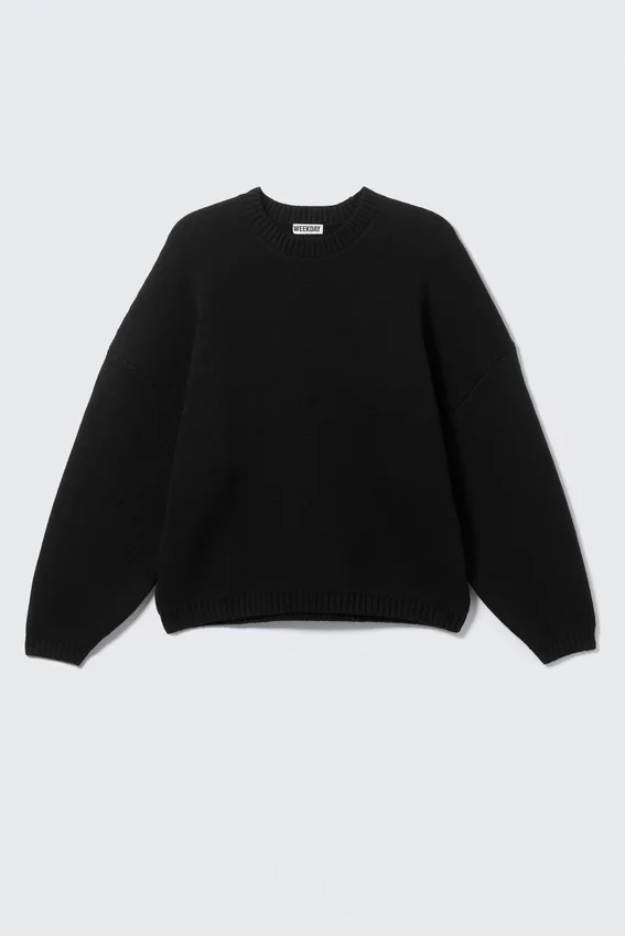 Jerséu oversize de algodón grueso – Negro Jerséu oversize de algodón grueso – Negro