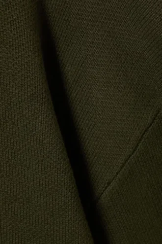 Jerséu oversize de algodón grueso – Verde caqui oscuro