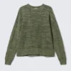 Jerséu oversize de canalé – Estructurado Verde oscuro