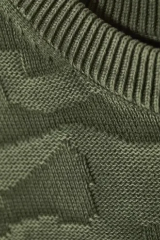 Jerséu oversize de canalé – Estructurado Verde oscuro
