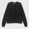 Jerséu oversize de canalé – Negro Jerséu oversize de canalé – Negro