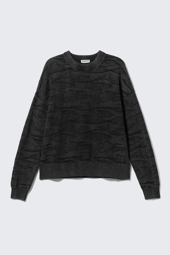 Jerséu oversize de canalé – Negro Jerséu oversize de canalé – Negro