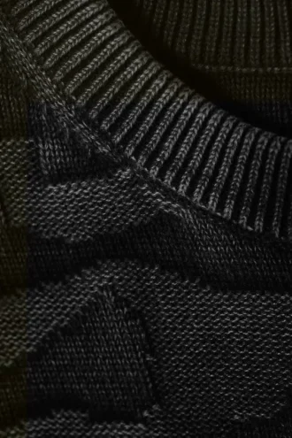 Jerséu oversize de canalé – Negro