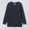 Jerséu oversize de mezcla de lana – Azul marino oscuro