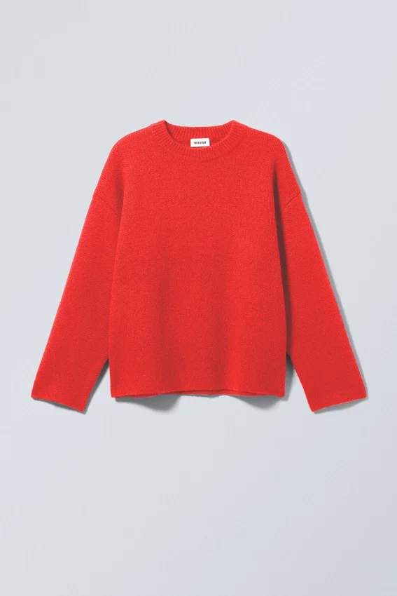 Jerséu oversize de mezcla de lana Teo – Rojo brillante Jerséu oversize de mezcla de lana Teo – Rojo brillante