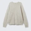 Jerséu oversize de punto con mezcla de mohair – Beige