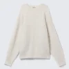 Jerséu oversize de punto con mezcla de mohair – Blanco roto Jerséu oversize de punto con mezcla de mohair – Blanco roto