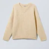 Jerséu oversize de punto en mezcla de lana – Beige empolvado Jerséu oversize de punto en mezcla de lana – Beige empolvado