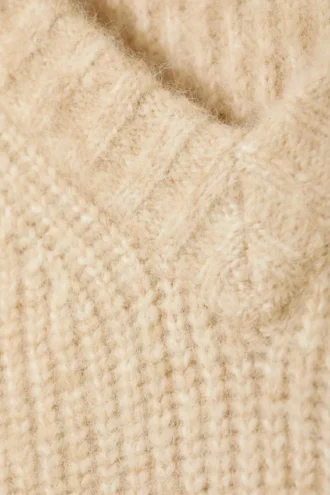 Jerséu oversize de punto en mezcla de lana – Beige empolvado Jerséu oversize de punto en mezcla de lana – Beige empolvado