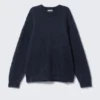 Jerséu oversize de punto en mezcla de mohair – Azul oscuro jaspeado Jerséu oversize de punto en mezcla de mohair – Azul oscuro jaspeado